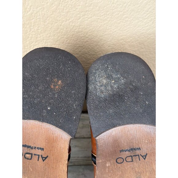 ALDO Men’s Brown Leather Ankle Boots Sz 12 Harness Buckle Zip Pre-owned Portugal - Picture 13 of 16